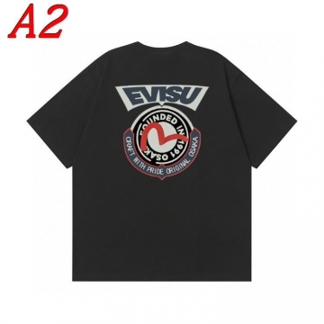 EVISUエヴィス 2025新作   ラウンドネック 半袖Tシャツ   リラックス感