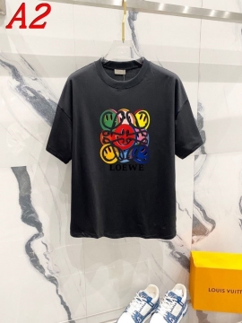 LOEWEロエベ 2025新作 クルーネック 半袖Tシャツ ヴィンテージ風
