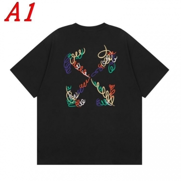 2025新作 OFF-WHITEオフホワイト ラウンドネック 半袖Tシャツ   ノスタルジック