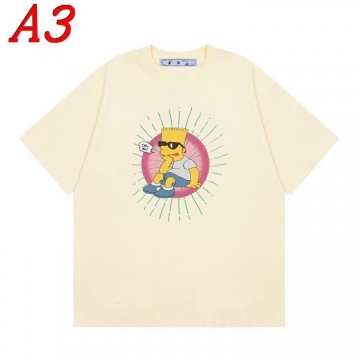 2025新作 OFF-WHITEオフホワイト ラウンドネック 半袖Tシャツ   スリムシルエット