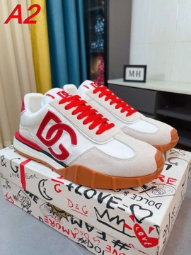 2026発売中！【Dolce & Gabbana】スニーカー スエード×织物 DG柄 ベージュ×グレー カジュアル 