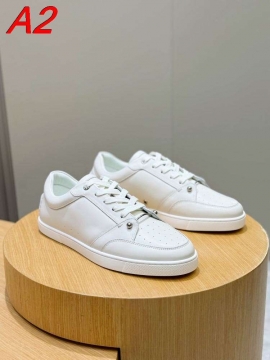 2026新作発表【Christian Louboutin】スニーカー レザー 五金装飾 厚底  ブラック×シルバー ビジネス 