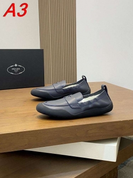 2026年夏新作【Prada】ローファー レザー 币形バー グレー カジュアル 