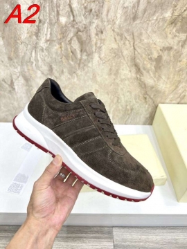 2026新作登場！【Burberry】ローカットスニーカー スエード ストライプ グレー×RED カジュアル 