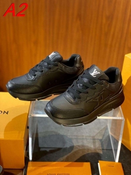 2026発売【Louis Vuitton】スニーカーレザー×レザー  Logo装饰 赤色装饰 :red ストリート 