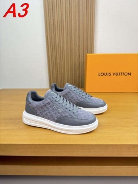2026新作登場！【Louis Vuitton】スニーカー レザー×キャンバス モノグラム ホワイト×グレー ストリート 