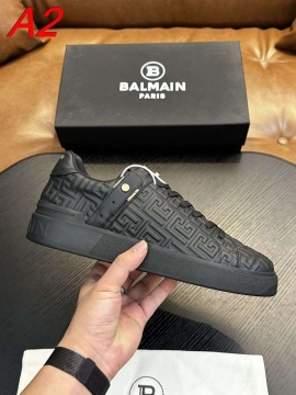 2026新作発表【Balmain】ローカットスニーカー レザー モノグラム WHITE パーティー 
