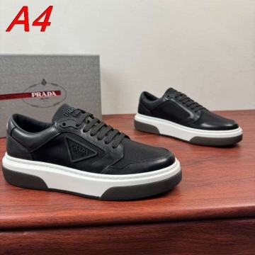 2026新作登場！【Prada】チャンキースニーカー レザー 倒三角标识 ベージュ カジュアル 