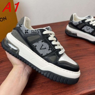 2026新作発表【Louis Vuitton】スニーカーレザー×キャンバス モノグラム ロゴ :black ストリート 