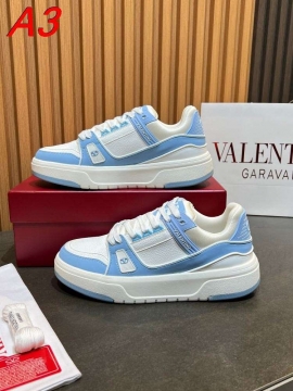 2026発売中！【Valentino】スニーカーレザー 拼接 B刻印装飾 プラットフォーム 白×黒 ストリート 