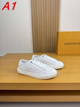 2026発売【Louis Vuitton】スニーカークロス×レザー ロゴ :white カジュアル 
