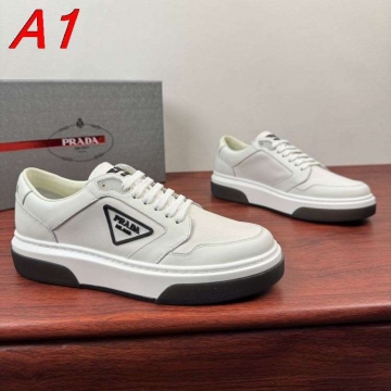 2026新作登場！【Prada】チャンキースニーカー レザー 倒三角标识 ベージュ カジュアル 