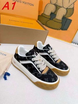 2026新作発表【Louis Vuitton】スニーカーファブリック×レザー モノグラム ロゴ :black ストリート 