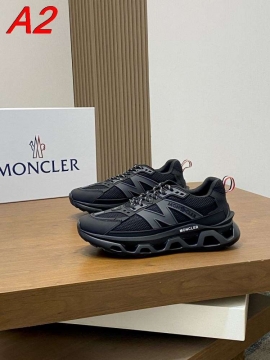 2026入荷【Moncler】スニーカーメッシュ×レザー N字装饰 トリコロール装饰 ホワイト×布朗 ストリート 