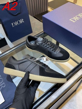 2026発売【Dior】スニーカー レザー×スエード 白底 ホワイト×グレー カジュアル 