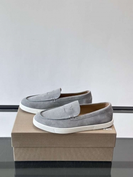 2026入荷しました【Christian Louboutin】ローファー スエード CL标识押印 グレー×ブラウン ビジネス 