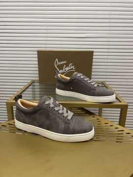 2026年夏新作【Christian Louboutin】スニーカー スエード シンプル グレー デイリー 