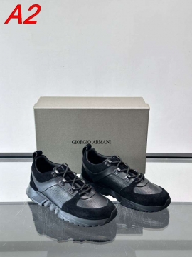 2026発売中！【Armani】ローカットスニーカー レザー×スエード シンプル ブラック×ホワイト カジュアル 