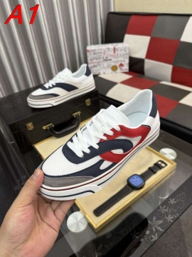 2026年夏新作【Dolce & Gabbana】スニーカー メッシュ×レザー マルチカラー ホワイト×ネイビー×レッド カジュアル 