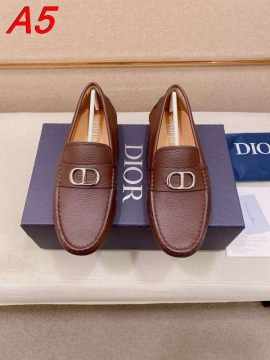 2026新作【Dior】ローファー レザー 双D-logo  블랙 ビジネス 