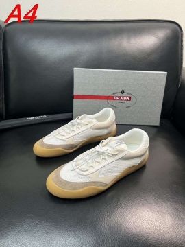 2026発売中！【Prada】スニーカー メッシュ スエード拼接 ワイン ストリート 