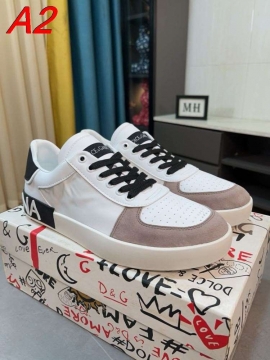 2026入荷しました【Dolce & Gabbana】スニーカー 织物×スエード DG柄 グレー×ブラック カジュアル 