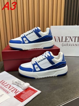 2026発売【Valentino】スニーカーレザー×パテント 赤白撞色 Logo プラットフォーム 赤×白 カジュアル 