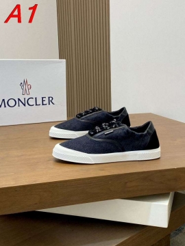 2026年夏新作【Moncler】スニーカーファブリック×レザー 抽绳装饰 山峰ロゴ ネイビー×ホワイト カジュアル 