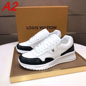 2026発売【Louis Vuitton】スニーカーレザー×キャンバス モノグラム ロゴ :black ストリート 