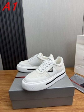 2026年夏新作【Prada】チャンキースニーカー メッシュ×レザー 倒三角标识  White カジュアル 