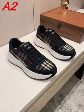 2026発売中！【Burberry】チャンキースニーカー キャンバス×レザー クラシック格子柄 白×ベージュ×赤 ストリート 