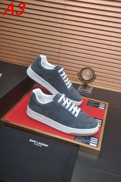2026新作【Saint Laurent】スニーカー レザー SAINT LAURENT Logo 透气孔 白 カジュアル 