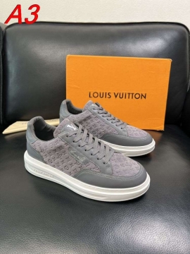 2026新作登場！【Louis Vuitton】スニーカー モノグラムキャンバス×レザー V字装飾 ネイビー×ホワイト ストリート 