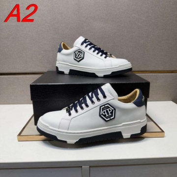 2026入荷【Philipp Plein】スニーカー レザー PP标识 Black ビジネス 