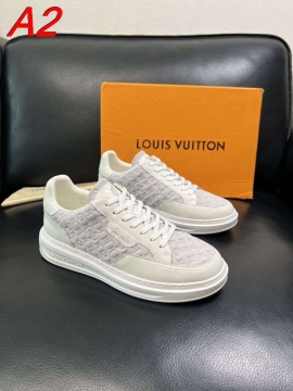 2026年夏新作【Louis Vuitton】スニーカーレザー×キャンバス モノグラム ロゴ :black ストリート 