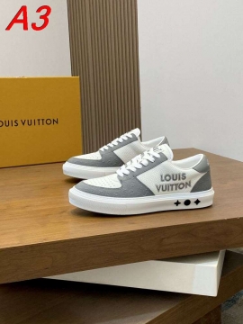 2026新作【Louis Vuitton】スニーカーレザー×クロス モノグラム VUITTON装饰 藏ブルー×ホワイト カジュアル 