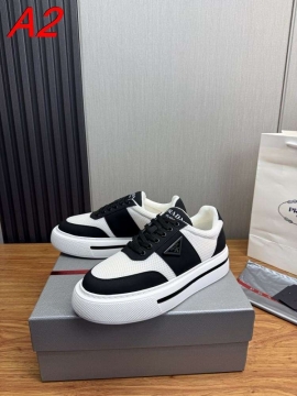 2026年夏新作【Prada】チャンキースニーカー メッシュ×レザー 倒三角标识  White カジュアル 