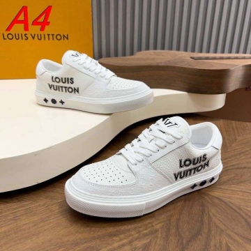 2026入荷しました【Louis Vuitton】スニーカーレザー モノグラム VUITTON装饰 ホワイト×ブラック ストリート 
