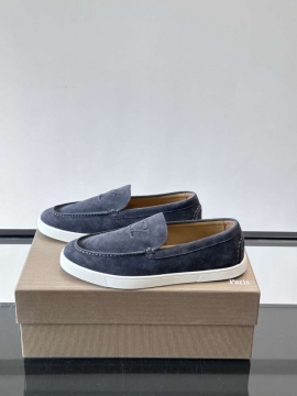 2026新作登場！【Christian Louboutin】ローファー スエード H标识押印×明線 グレー×ブラウン フォーマル 