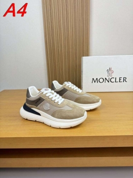 2026発売中！【Moncler】スニーカーメッシュ×スエード トリコロール 山峰ロゴ :black ストリート 