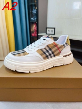 2026新作発表【Burberry】チャンキースニーカー レザー×キャンバス クラシック格子柄 黒×ベージュ×赤 ストリート 