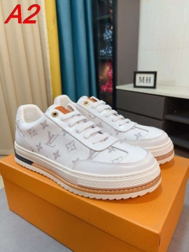 2026新作【Louis Vuitton】スニーカーレザー×キャンバス ロゴ ブラウン×ホワイト ストリート 