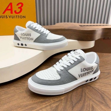 2026入荷しました【Louis Vuitton】スニーカーレザー モノグラム VUITTON装饰 ホワイト×ブラック ストリート 