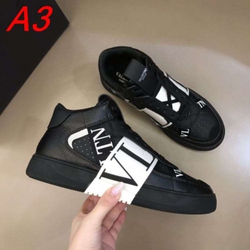 2026新作発表【Valentino】チャンキースニーカー レザー VLTNロゴ ハイカット ブラック×ホワイト ストリート 