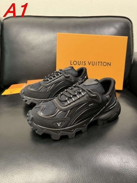 2026年夏新作【Louis Vuitton】チャンキースニーカー メッシュ×レザー ロゴ :black ストリート 
