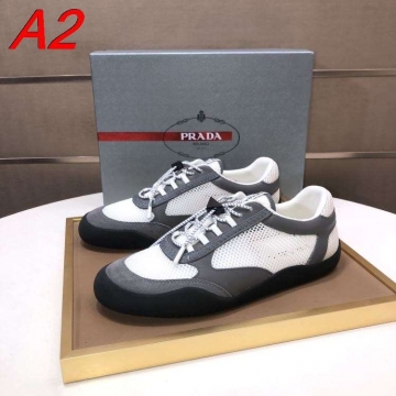 2026発売中！【Prada】スニーカー スエード×网眼 PRADA标识 Black カジュアル 