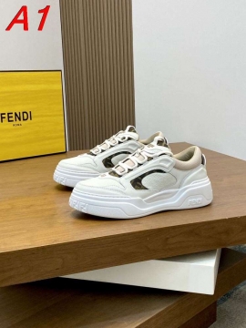 2026年夏新作【Fendi】チャンキースニーカー レザー FF柄×ピンク 白底 ホワイト×ピンク カジュアル 