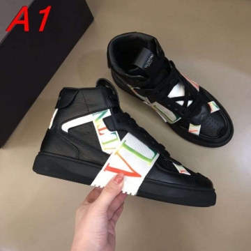 2026新作登場！【Valentino】スニーカーメッシュ VLTN漸変字 Logo ハイカット 黒 ストリート 