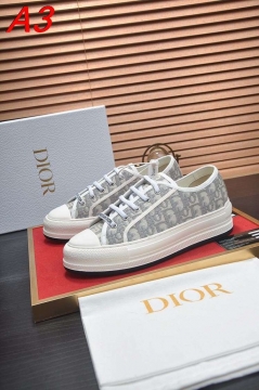 2026入荷しました【Dior】スニーカー キャンバス×レザー CD柄 白底 ネイビー×ホワイト カジュアル 