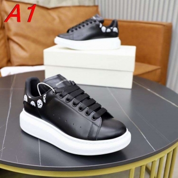 2026入荷【Alexander McQueen】オーバーサイズソール スニーカー レザー スカル图案 ホワイト ストリート 